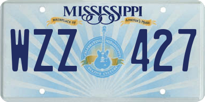 MS license plate WZZ427