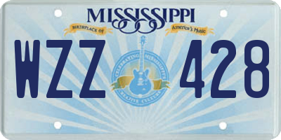 MS license plate WZZ428