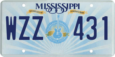 MS license plate WZZ431
