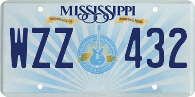 MS license plate WZZ432