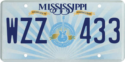 MS license plate WZZ433