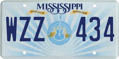 MS license plate WZZ434