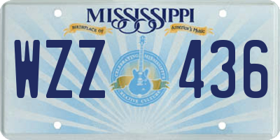 MS license plate WZZ436