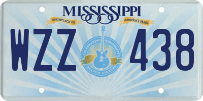 MS license plate WZZ438