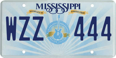 MS license plate WZZ444