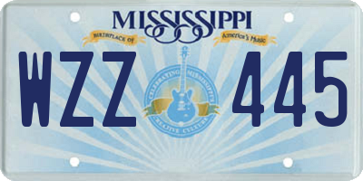 MS license plate WZZ445