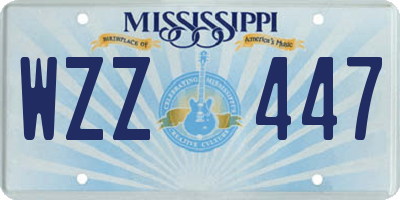MS license plate WZZ447