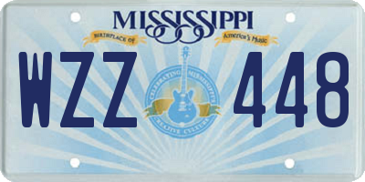 MS license plate WZZ448