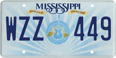 MS license plate WZZ449