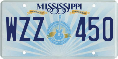 MS license plate WZZ450