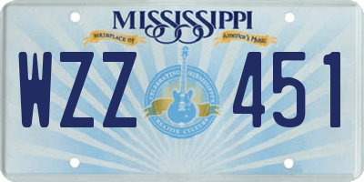 MS license plate WZZ451