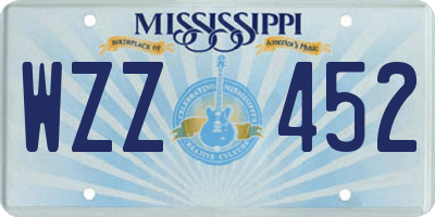 MS license plate WZZ452