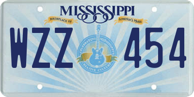MS license plate WZZ454