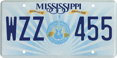 MS license plate WZZ455