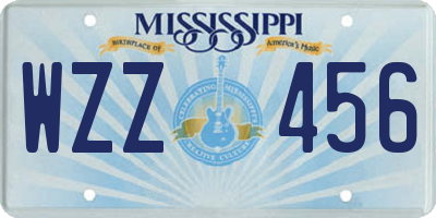MS license plate WZZ456