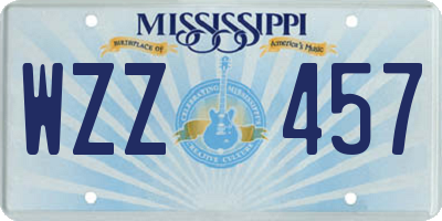 MS license plate WZZ457