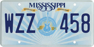 MS license plate WZZ458