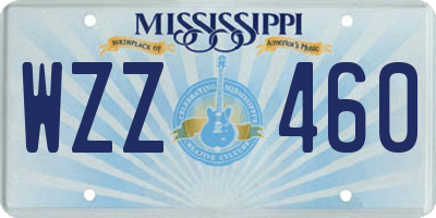 MS license plate WZZ460