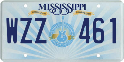 MS license plate WZZ461
