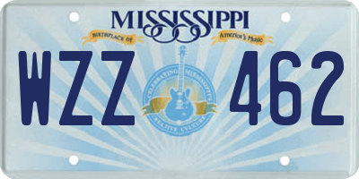 MS license plate WZZ462