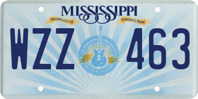 MS license plate WZZ463