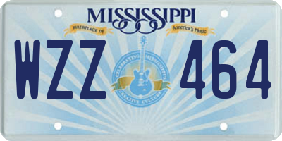 MS license plate WZZ464