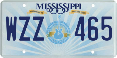 MS license plate WZZ465