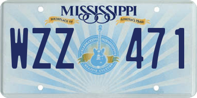 MS license plate WZZ471