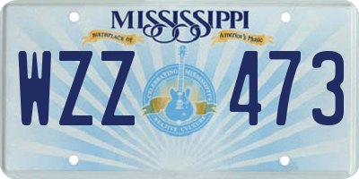 MS license plate WZZ473