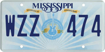 MS license plate WZZ474