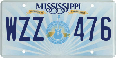 MS license plate WZZ476