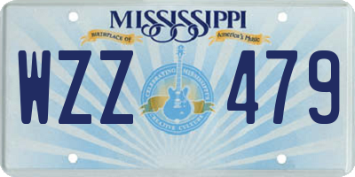 MS license plate WZZ479