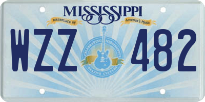MS license plate WZZ482
