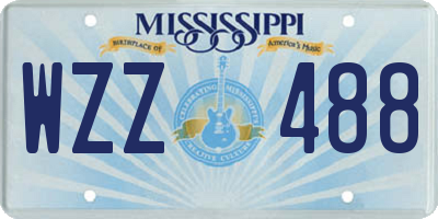 MS license plate WZZ488