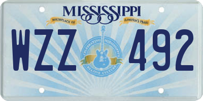 MS license plate WZZ492