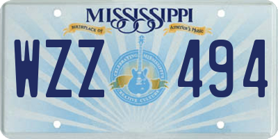 MS license plate WZZ494
