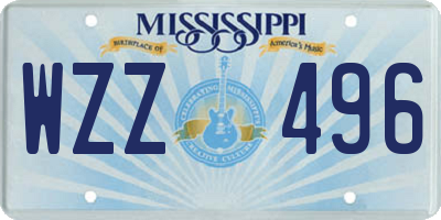 MS license plate WZZ496