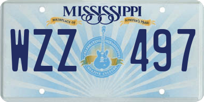 MS license plate WZZ497
