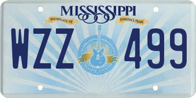 MS license plate WZZ499