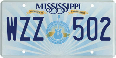 MS license plate WZZ502