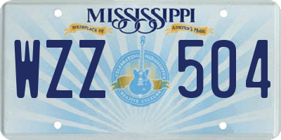 MS license plate WZZ504