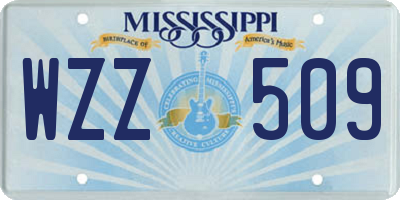 MS license plate WZZ509