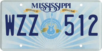 MS license plate WZZ512