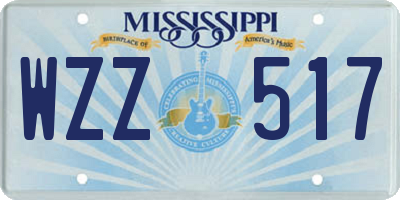 MS license plate WZZ517