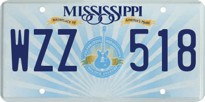 MS license plate WZZ518