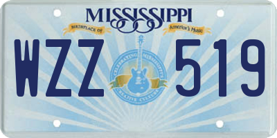MS license plate WZZ519