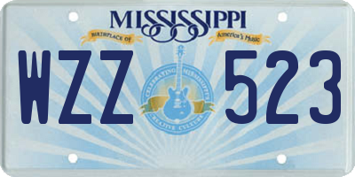 MS license plate WZZ523
