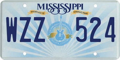 MS license plate WZZ524