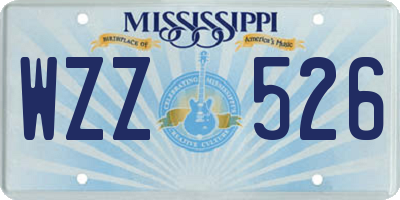 MS license plate WZZ526