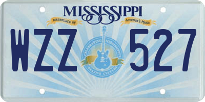 MS license plate WZZ527
